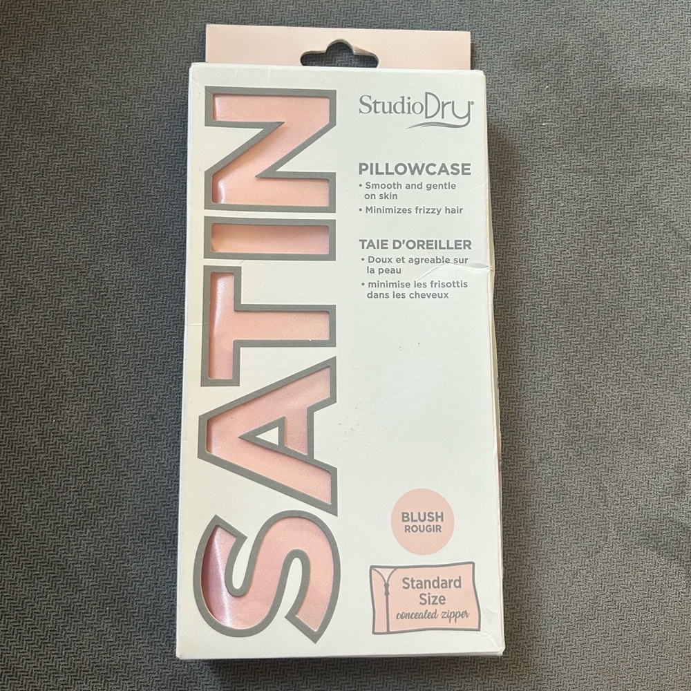 NWT Studio Dry Satin Blush Pillowcase